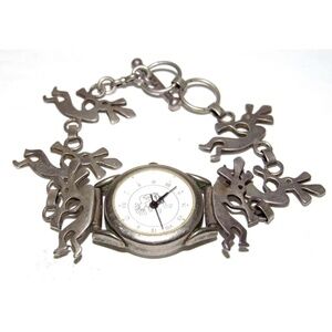 Vintage Navajo Sterling Silver Kokopelli Watch – Southwest Native American Desig